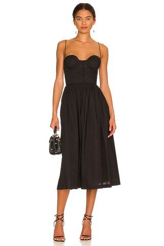 L'Academie The Sonia Midi Dress in Black from Revolve.com | Revolve Clothing (Global)