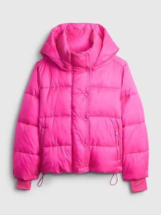 100% Recycled Polyester Relaxed Heavyweight Cropped Puffer Jacket | Gap (US)