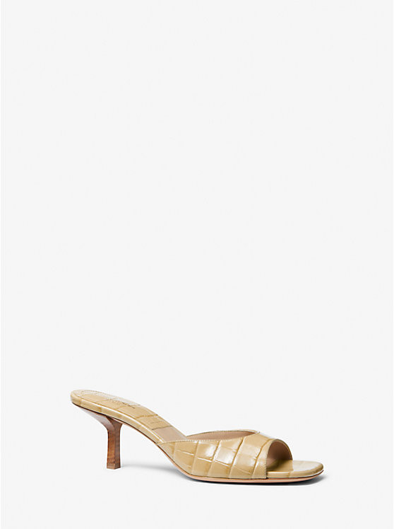Anita Crocodile Embossed Leather Sandal | Michael Kors US