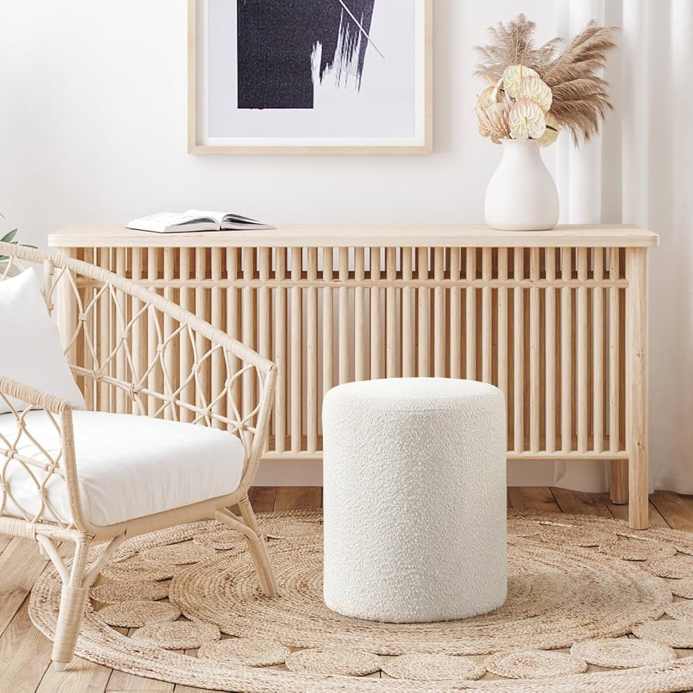 Get Set Style Modern Round Ottoman with Soft Padded Seat,Multifunctional Vanity Chairs for Makeup... | Amazon (CA)