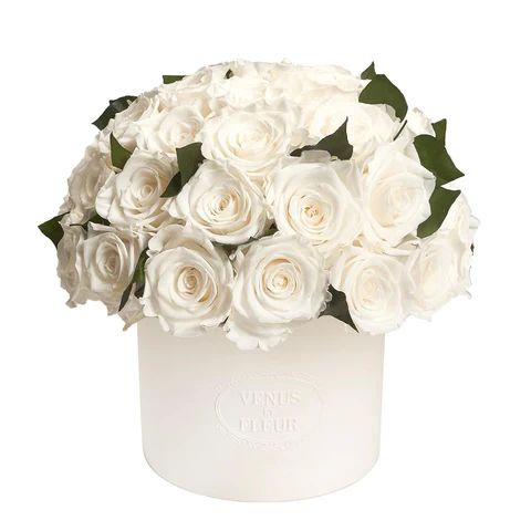 Thalia Vase with Eternity® Roses and Eternity™ Hedera Leaves | Venus ET Fleur
