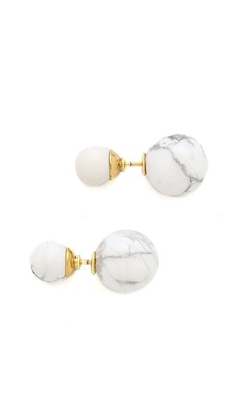 Amber Sceats Front To Back Marble Earrings - White Marble | Shopbop