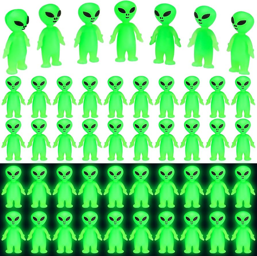 25 Pcs Mini Alien Figures Glow in The Dark Small Little Tiny Aliens Figurine to Hide and Seek for... | Amazon (US)