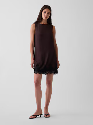 Lace-Hem Mini Shift Dress | Gap (US)