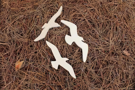 Seagulls Beach Decor see birds, wooden seagull wall decor, nursery decor, wall hanging, rustic wa... | Etsy (US)