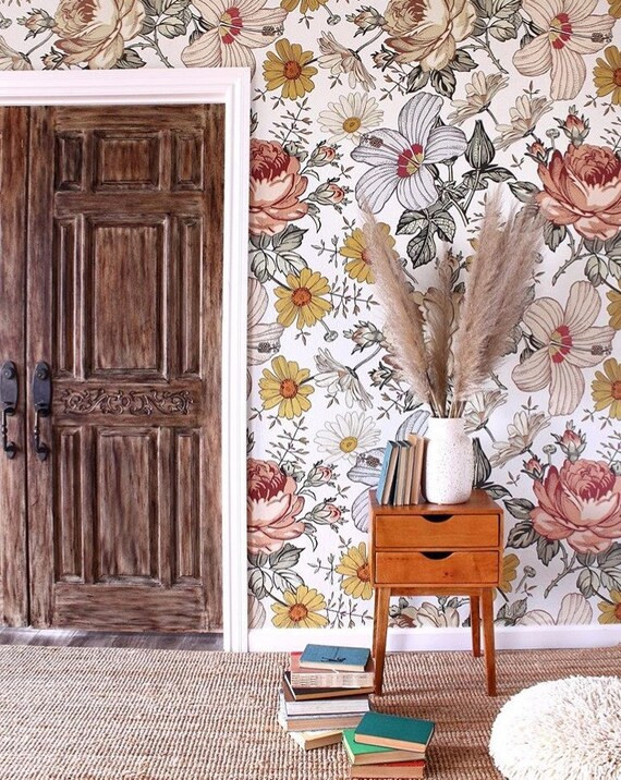 Madelyn. Nursery Floral Decor. Wallpaper. Nursery Decor. Girls | Etsy | Etsy (US)