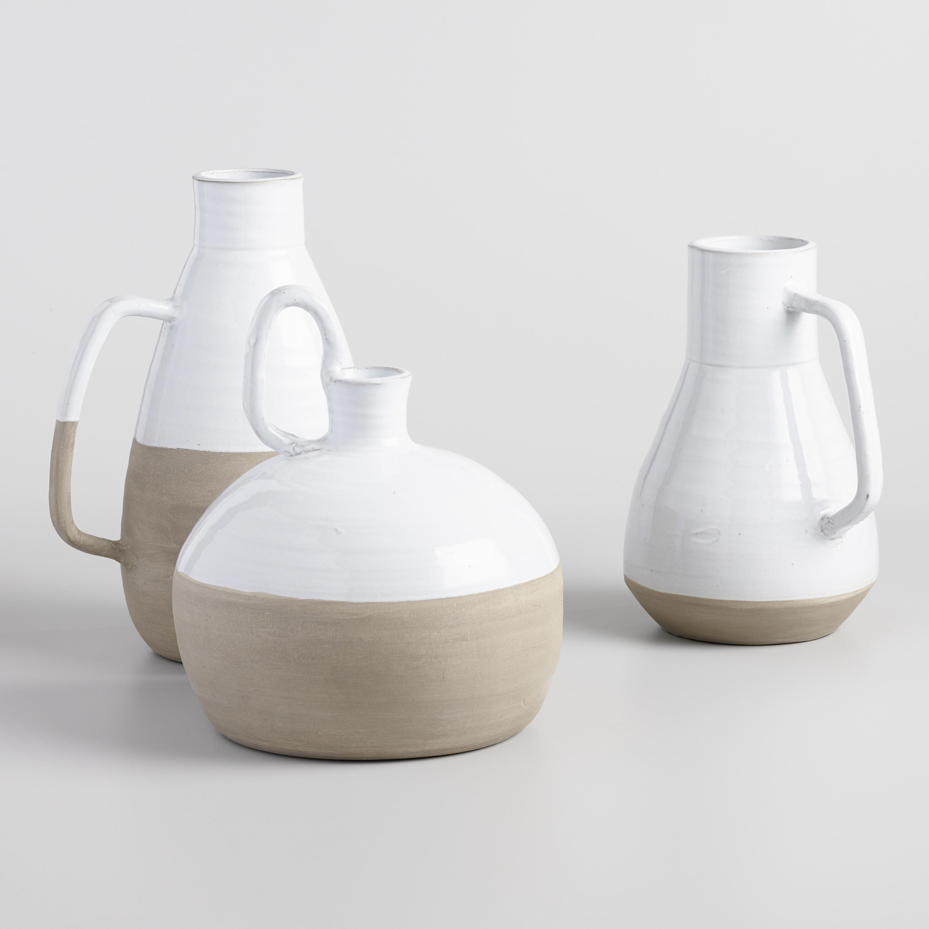 White and Natural Ceramic Vases | World Market