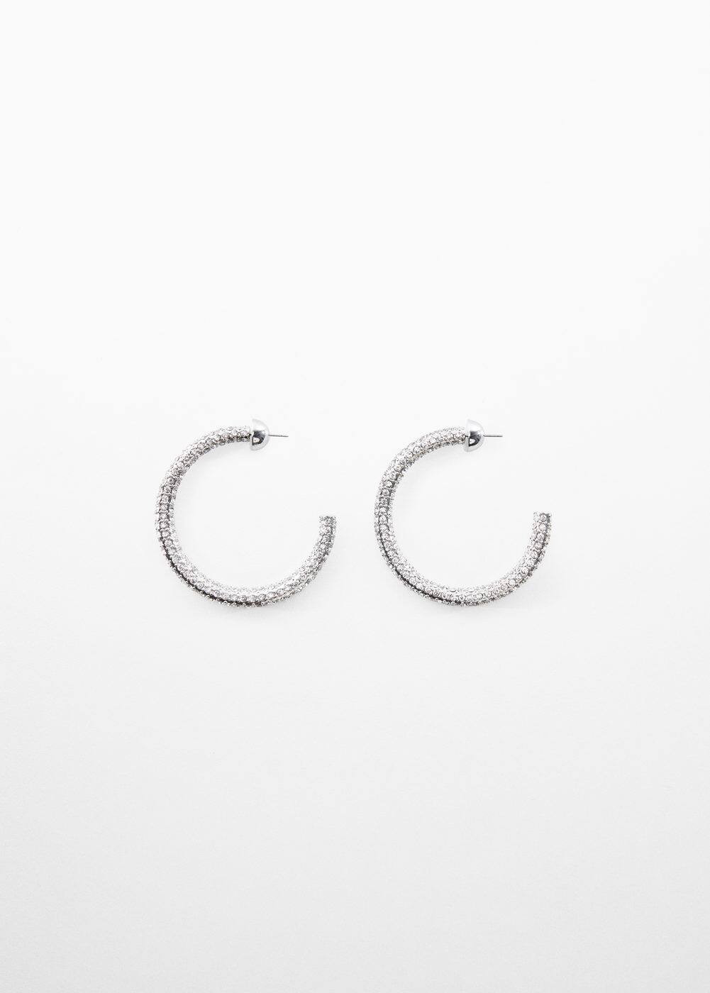 Faceted crystal hoop earrings -  Women | Mango USA | MANGO (US)