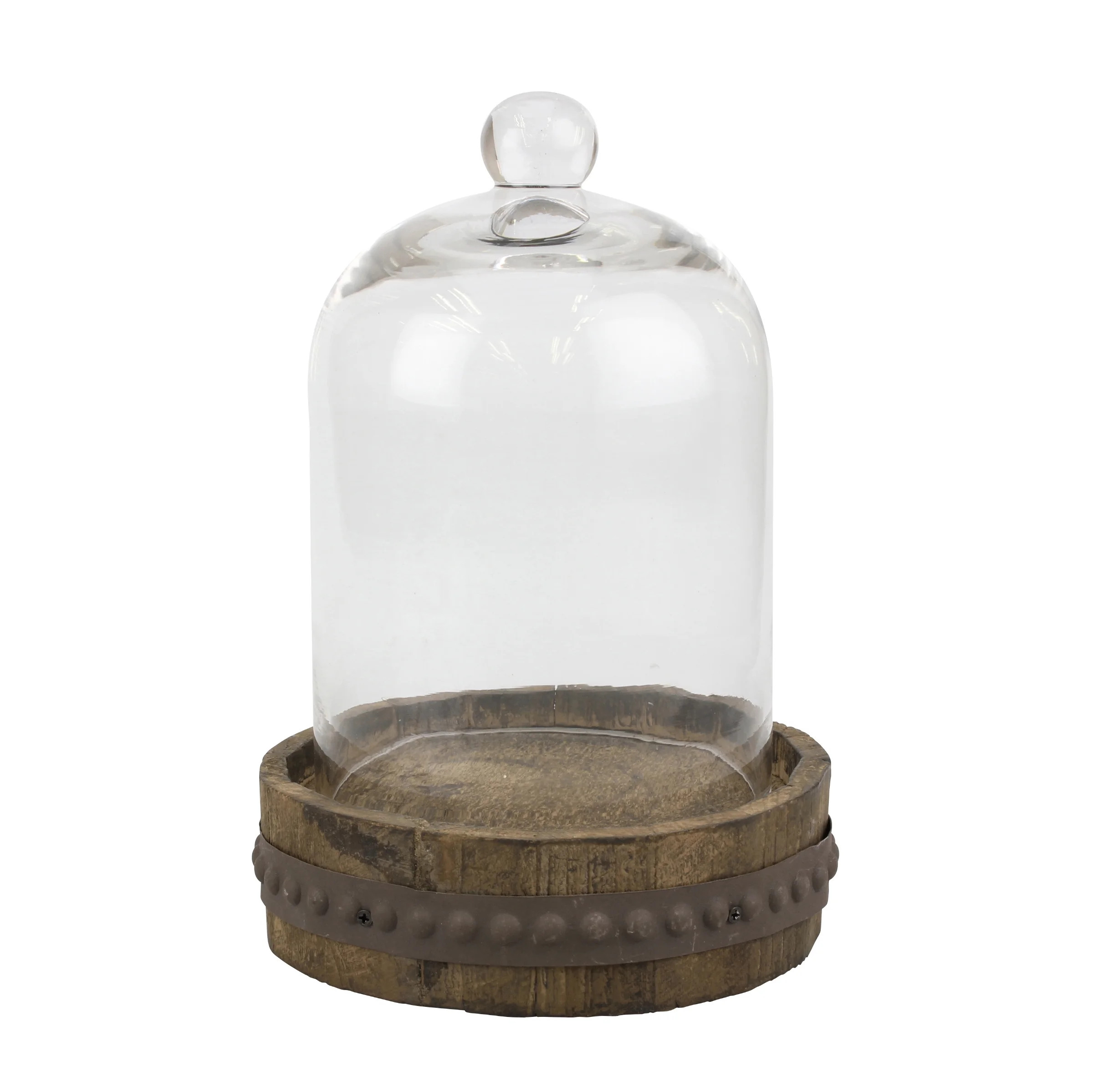 Medium Rustic Wood with Bell Shaped Cloche | Walmart (US)