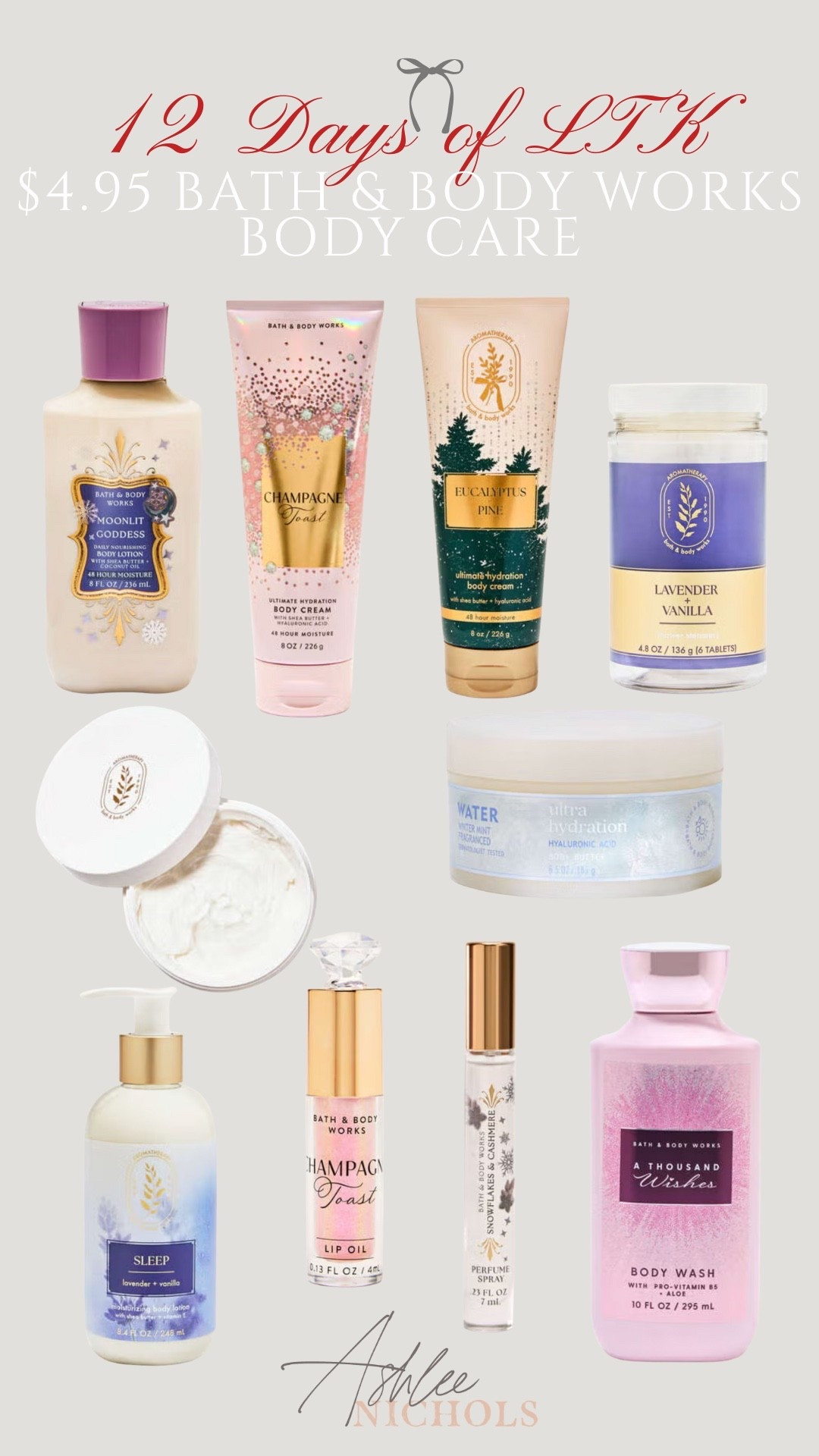 12 days of LTK- $4.95 Bath & Body Works body care!


#LTKBeauty #LTKSaleAlert #LTKHoliday