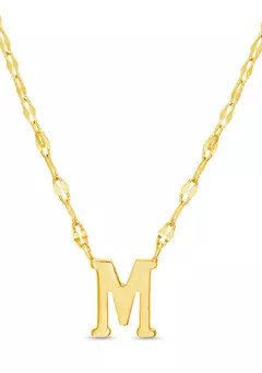 Belk Silverworks 14K Gold Over Silver Initial Mirror Chain Necklace | Belk