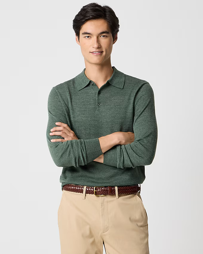 Merino wool-blend sweater-polo | J.Crew Factory