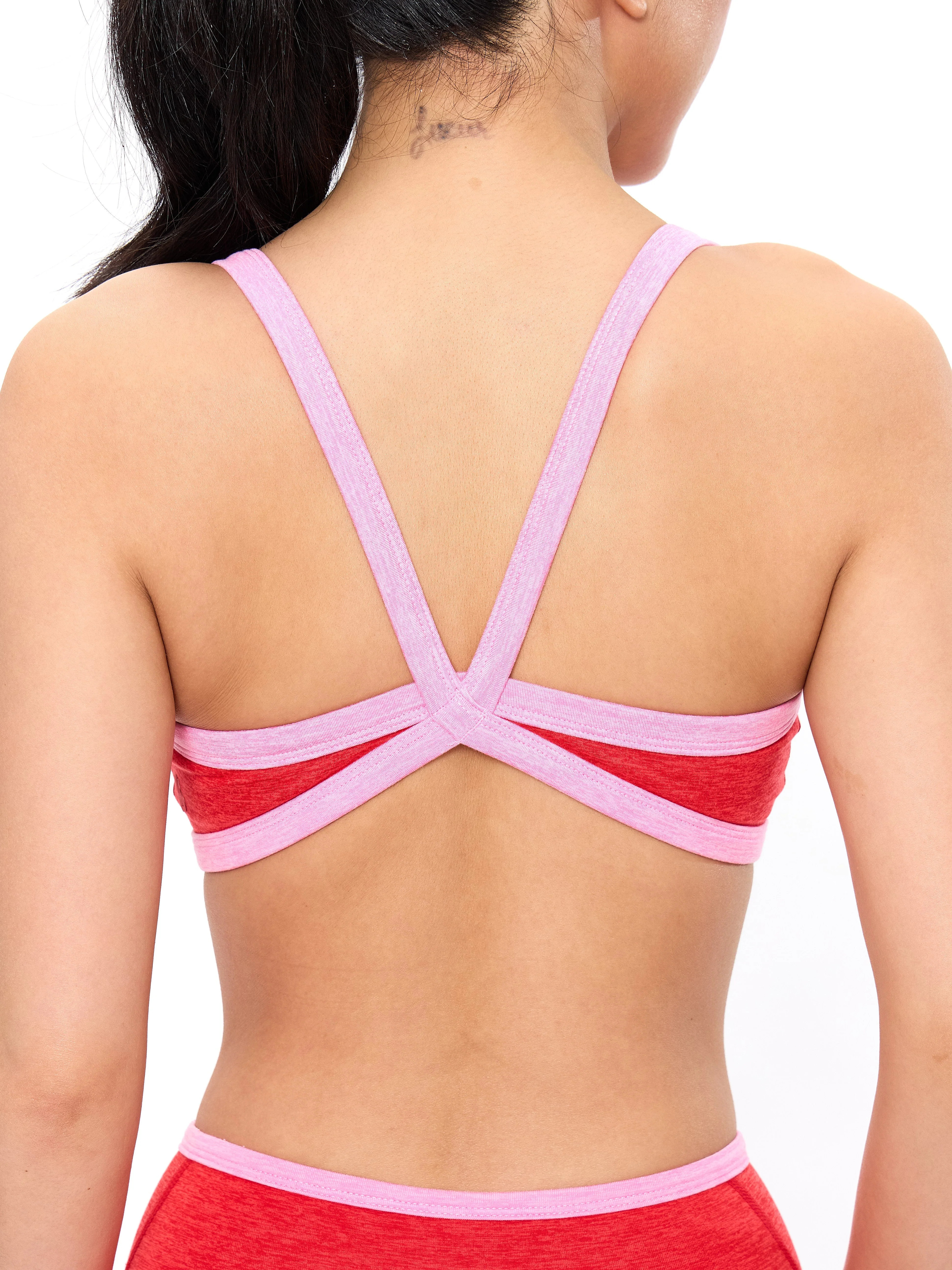 Dream Heather Contrast Sports Bra - Salsa Red | Buffbunny Collection