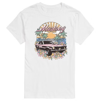 Men's Ford Vintage Mustang Sunset Short Sleeve Graphic T-Shirt - White - 4 X-Large | Target