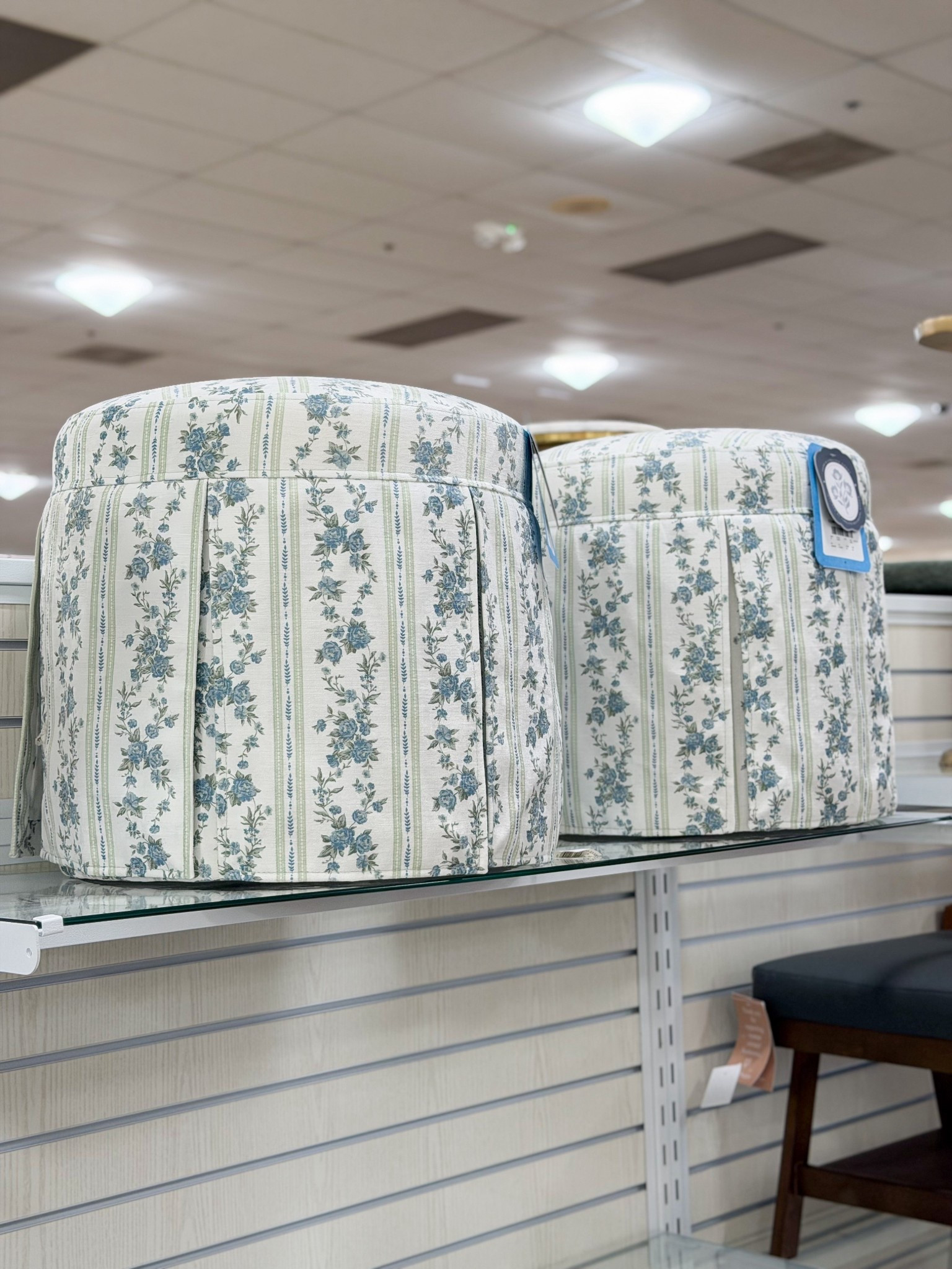 Floral stripe skirted ottomans now online at TJ Maxx! 

TJ Maxx find, HomeGoods find, ottoman under $100, designer look, designer style, Grandmillennial home, Grandmillennial decor, blue and green decor 

#LTKHome
