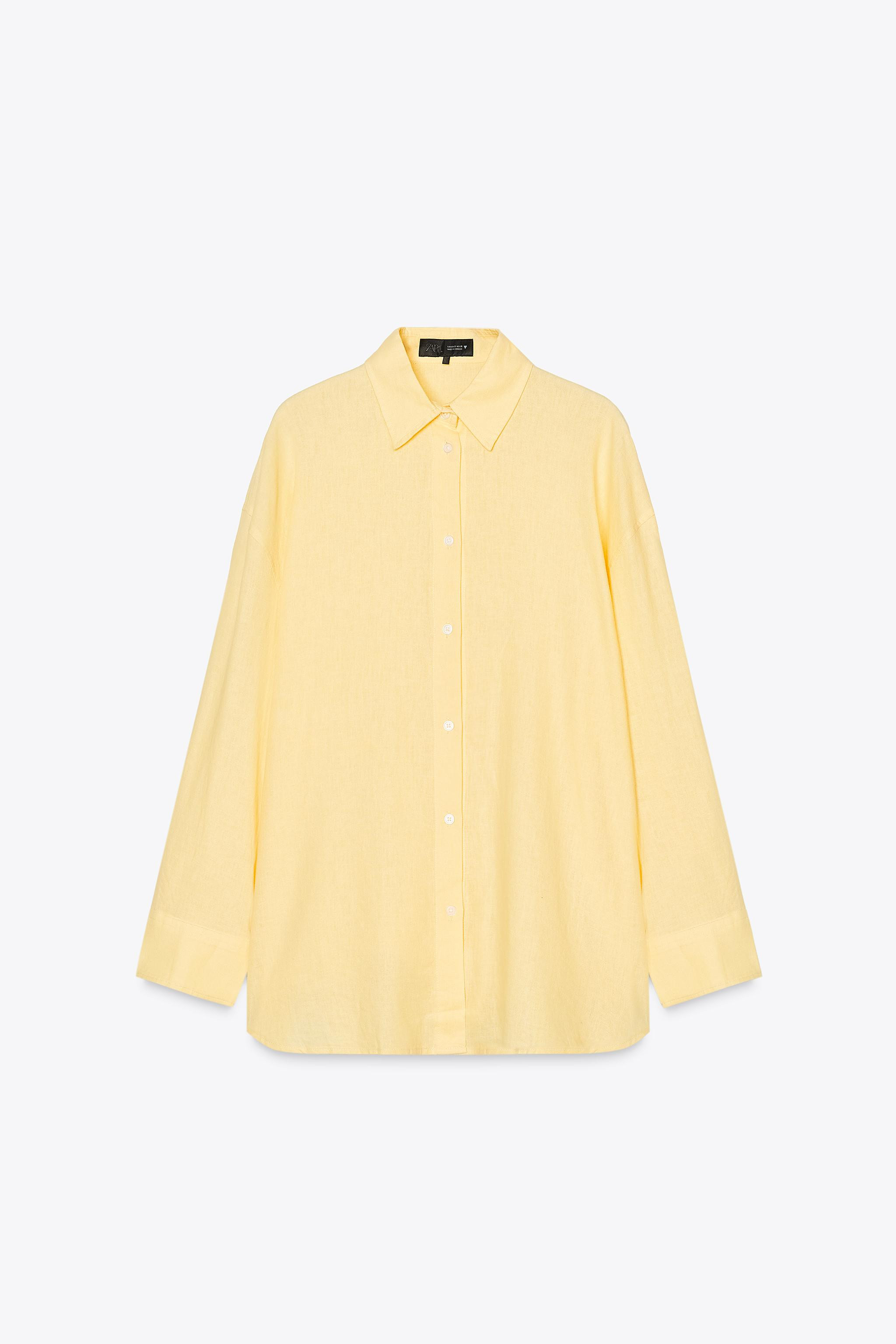 OVERSIZE LINEN BLEND SHIRT | Zara UK