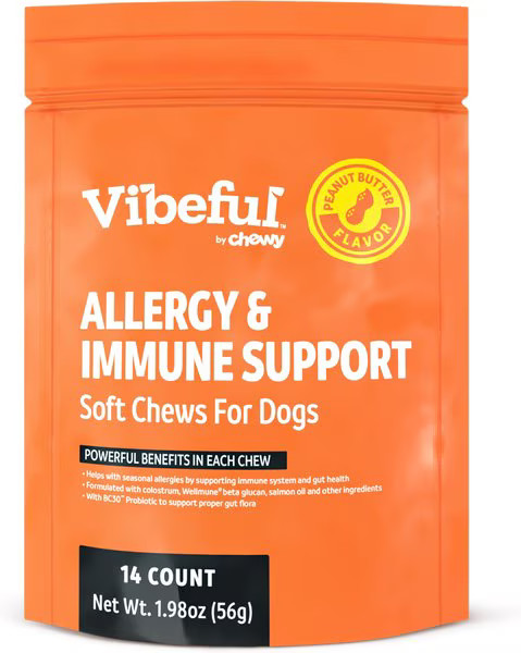 Vibeful Allergy & Immune Support Peanut Butter Flavored Soft Chews Allergy & Immune Supplement fo... | Chewy