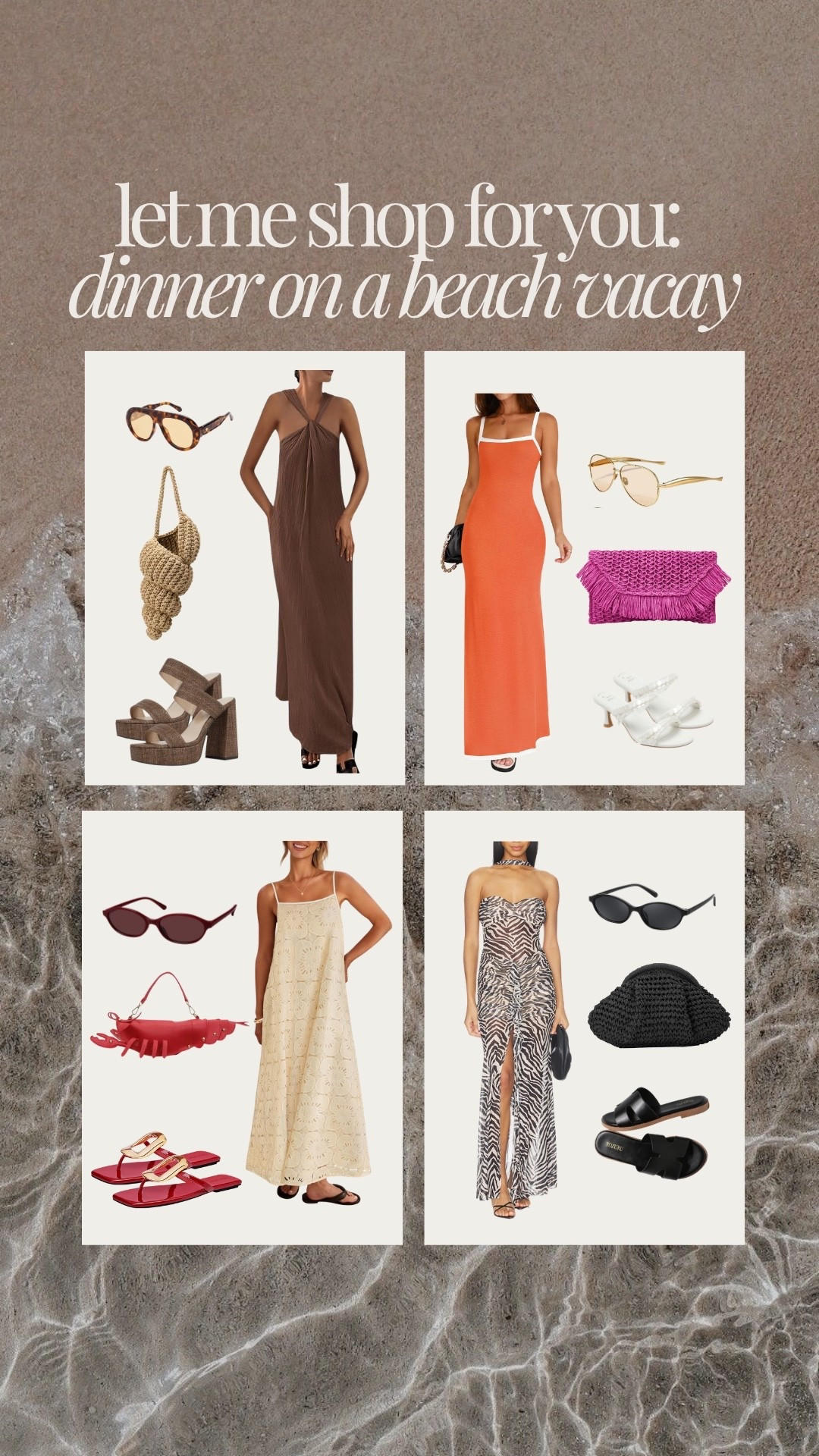 Beach dinner outfits, resor wear, beach vacation outfits 