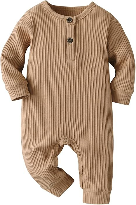 Eghunooy Baby Boy Girl Solid Color One Piece Romper Jumpsuit Outfits Clothes | Amazon (US)