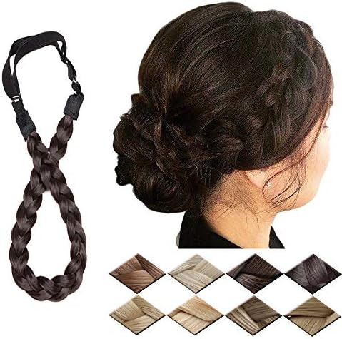 Braided Headband Plaited Hair Band Chunky Braided Headband Elastic Stretch Braid Hairband Plaited Br | Amazon (US)