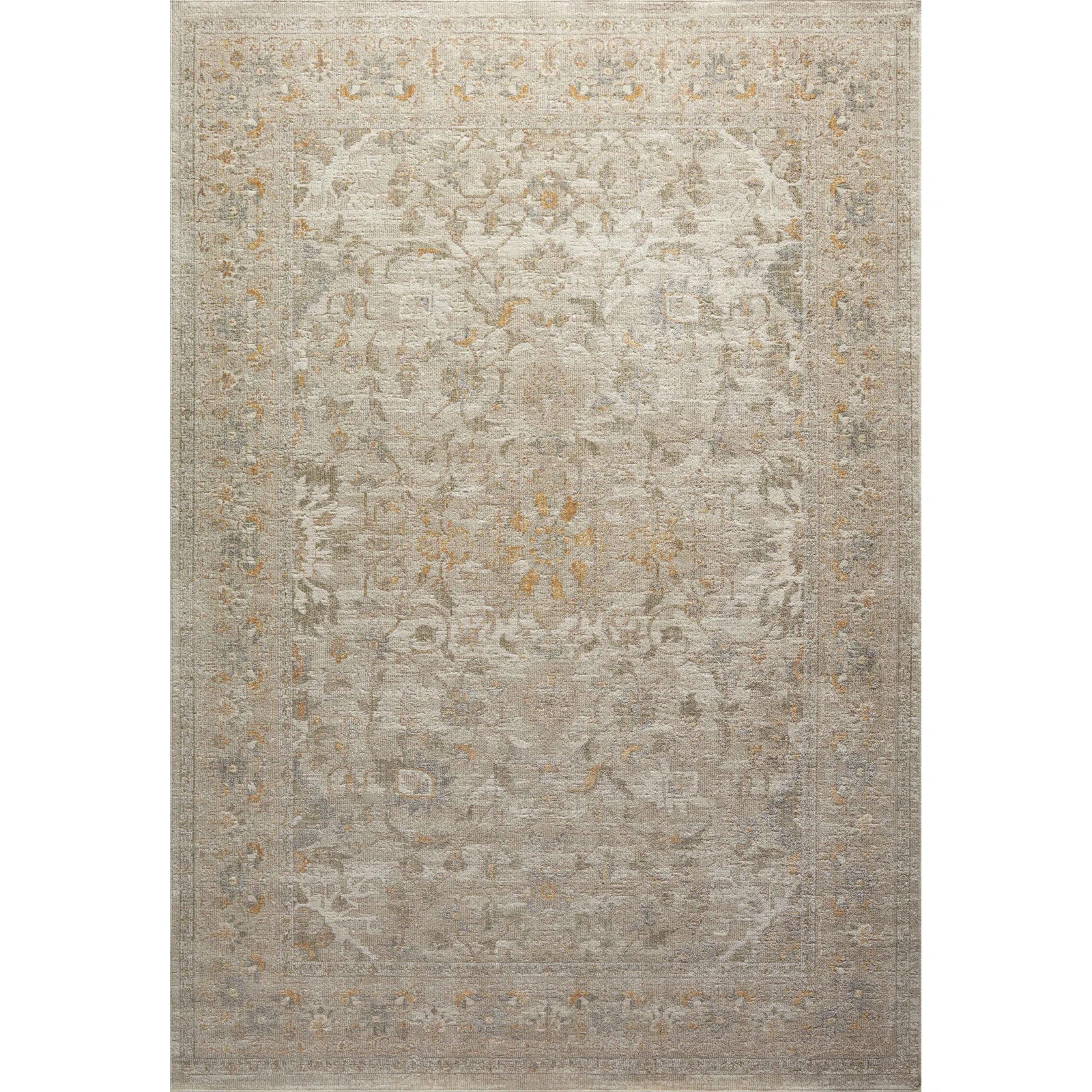 Chris Loves Julia x Loloi Rosemarie Floral Ivory/Natural/ Yellow Area Rug | Wayfair North America