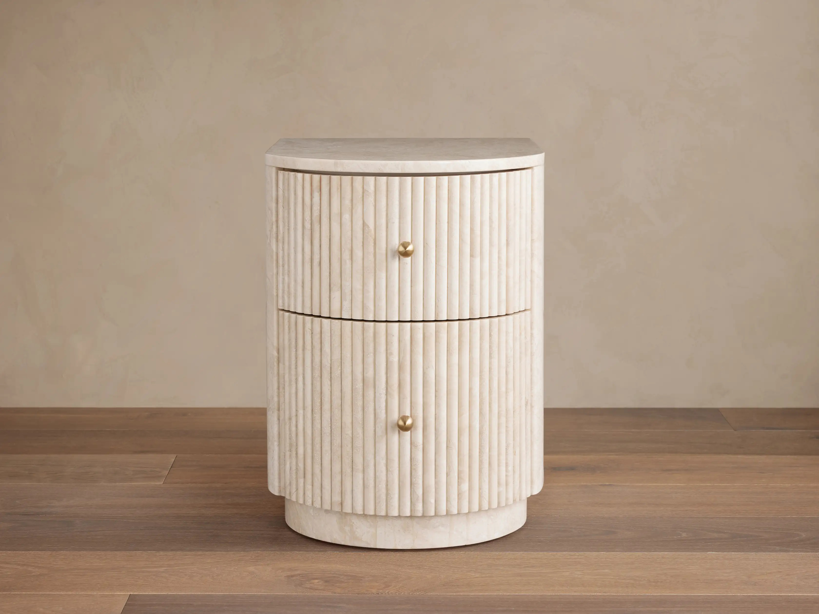 Clementine Reeded Stone Nightstand | Arhaus