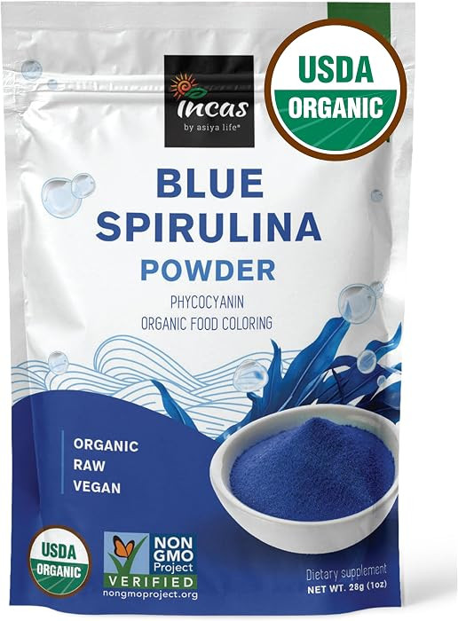 USDA Organic Blue Spirulina Powder (Phycocyanin Extract), No Fishy Smell, 100% Vegan Protein from... | Amazon (US)