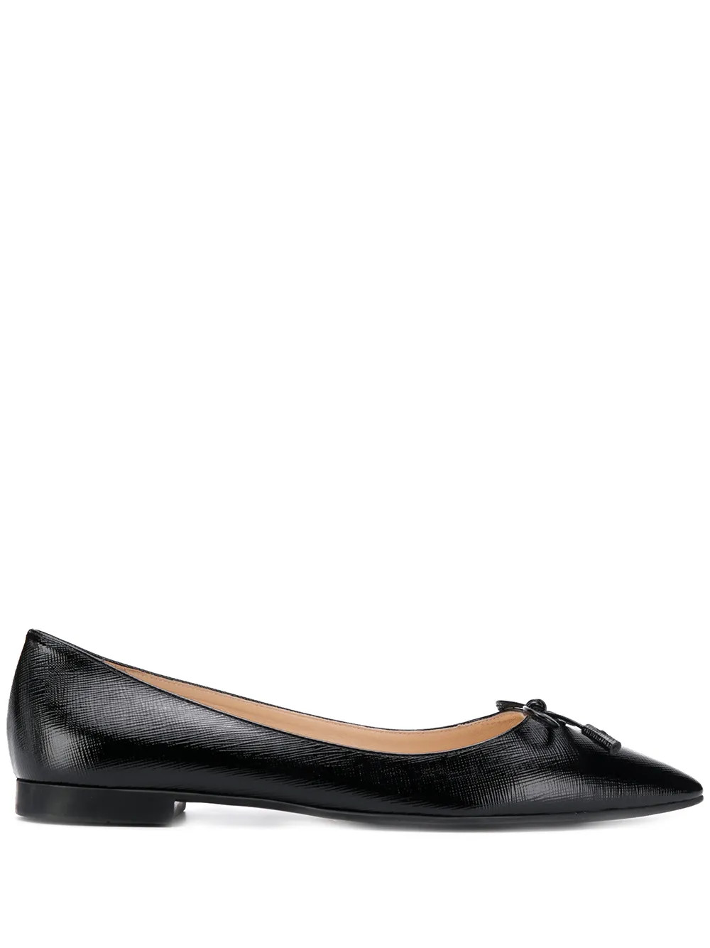 Prada Flat Pointed Toe Ballerinas - Farfetch | Farfetch Global