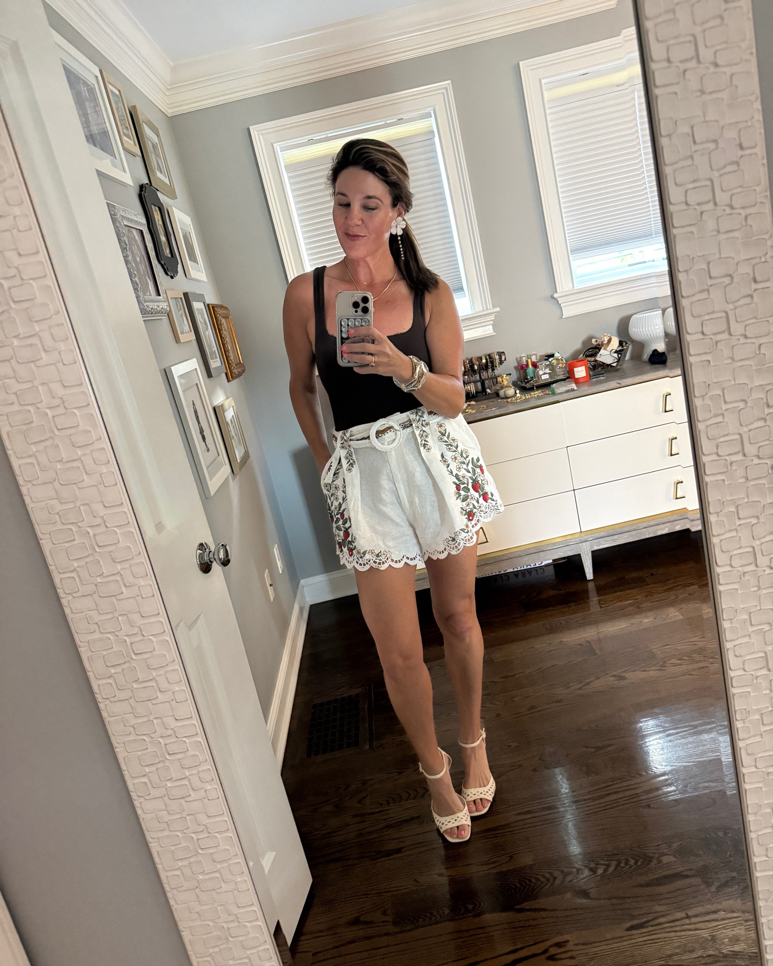 These shorts are 10/10! Can’t stop reaching for them. And — on SALE!  

Same with these shoes which received many compliments last night! 

Paired with a bodysuit that I have in 3 colors…. And my fave earrings. 

Linked it all. Perfect summer ‘fit.

#LTKootd #LTKMidsize #LTKOver40
