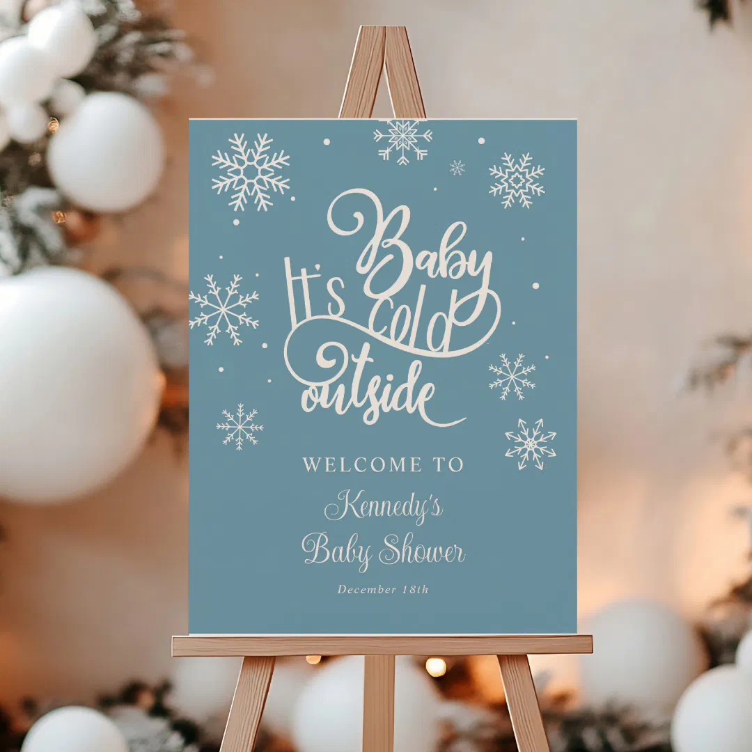 Baby It's Cold Outside Baby Shower Welcome Foam Board | Zazzle | Zazzle