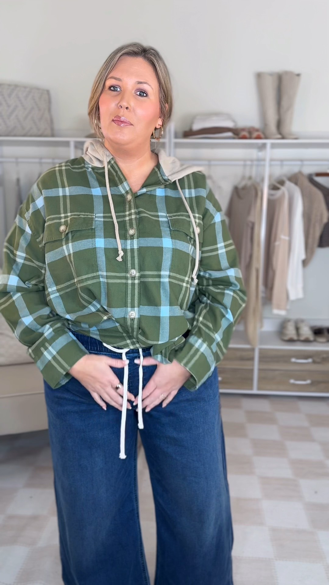 XXL American Eagle try on!! #AEPartner #AEJeans I'm loving these pull on wide leg pants - omg! I'm in the XXL and you can also make them a jogger with the drawstring hem! In the top, I'm in the XXL as well. Both run true to size. @americaneagle

#LTKCyberWeek #LTKPlusSize #LTKMidsize #LTKootd