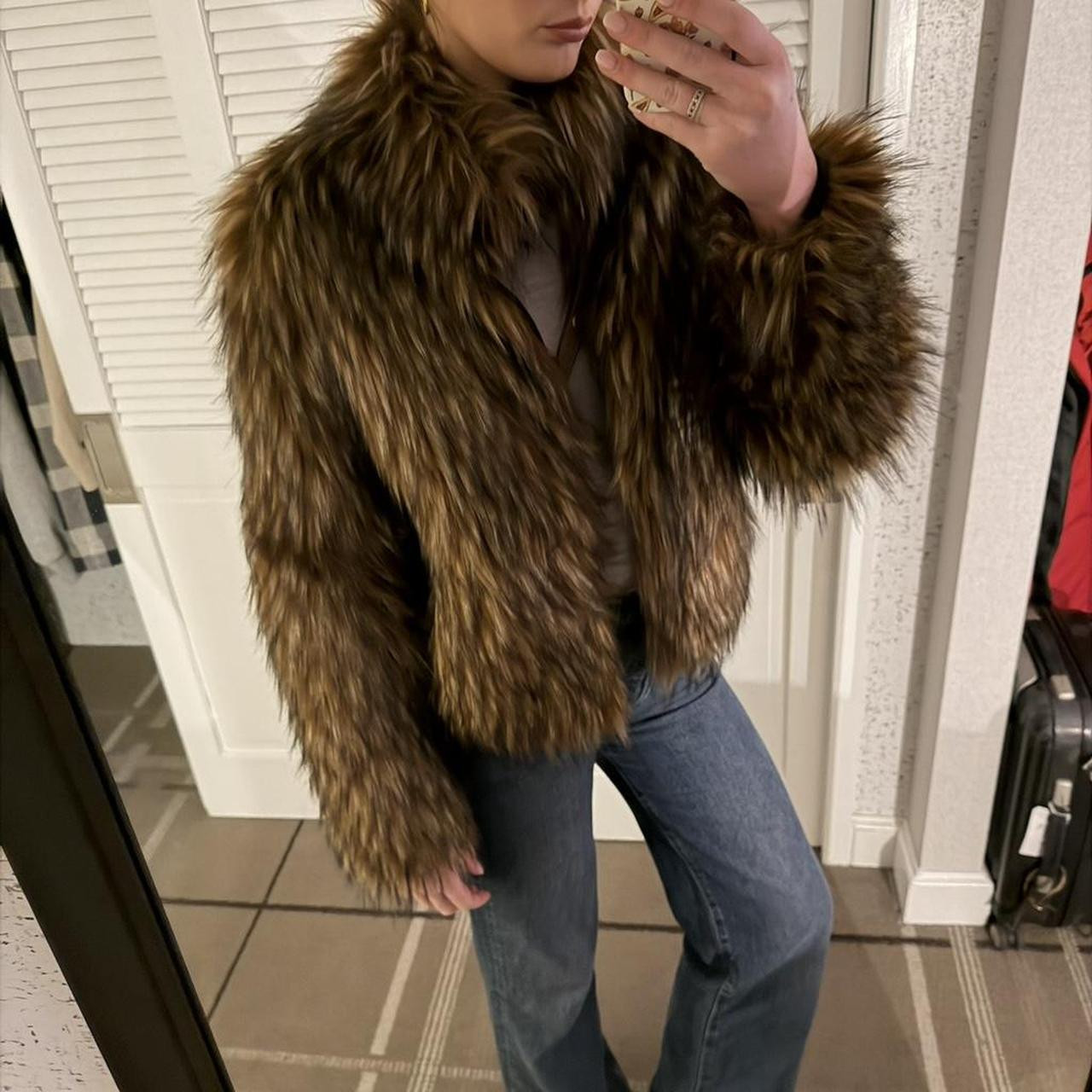 Unreal Fur Women's Jacket - Brown | Depop AU