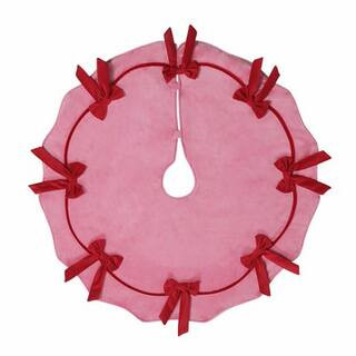 30" Pink with Red Bows Mini Tree Skirt by Ashland® | Michaels | Michaels Stores
