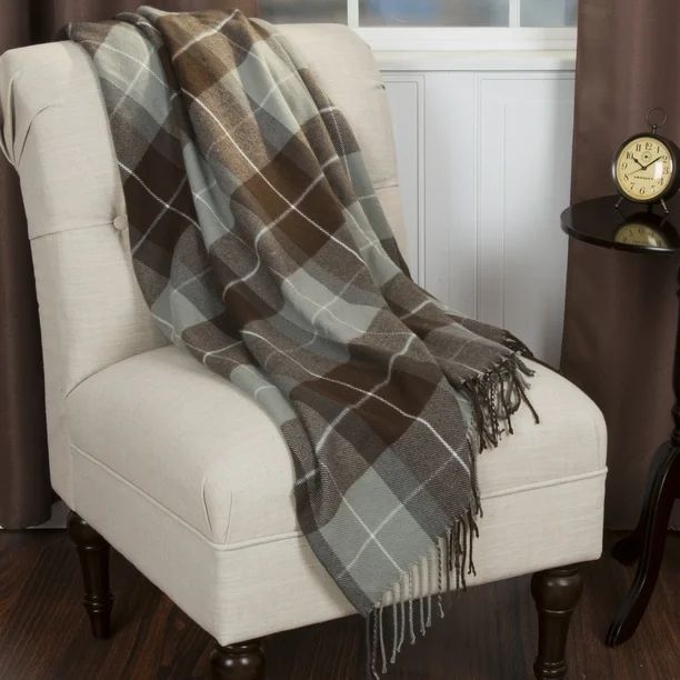 Lavish Home Cashmere-Like Blanket Throw - Brown | Walmart (US)