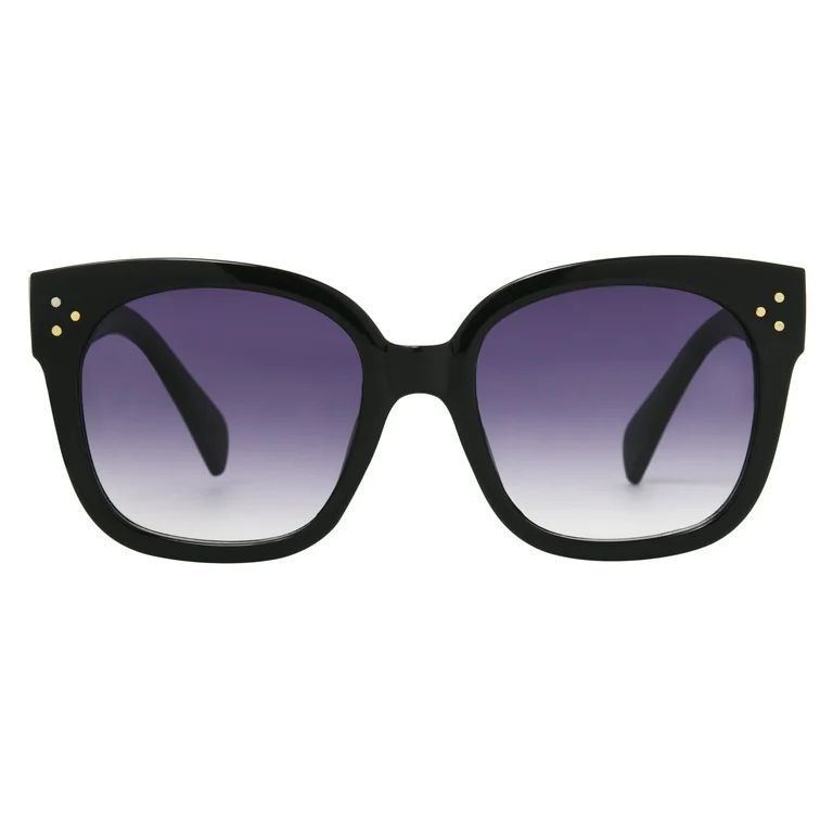 Time and Tru Women's Square Black Sunglasses | Walmart (US)
