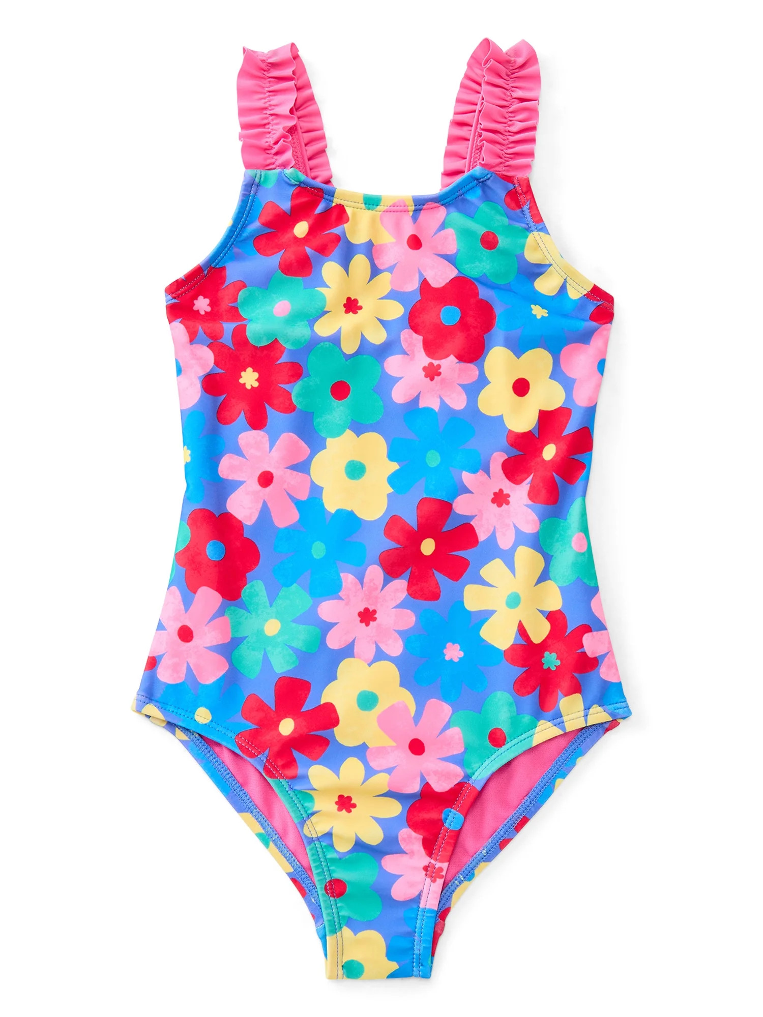 Wonder Nation Girls One Piece Swimsuit with UPF 50+, Sizes 4-18 & Plus | Walmart (US)