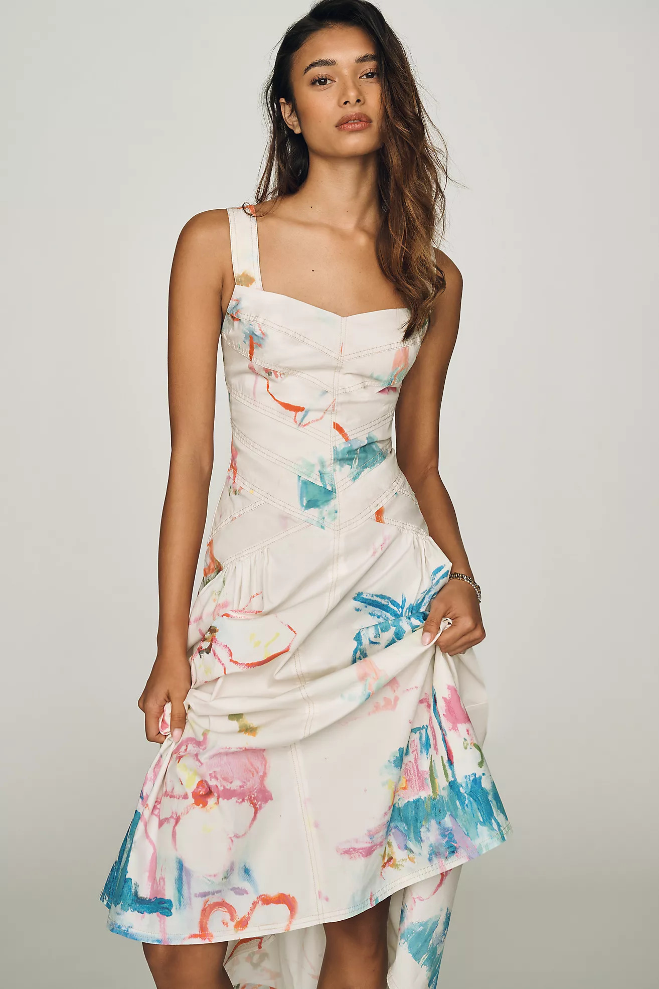 Pilcro Drop Waist Midi Dress | Anthropologie (US)