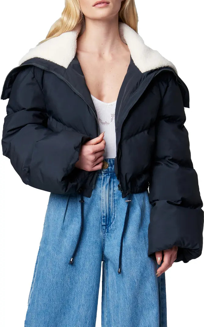 BLANKNYC Faux Shearling Collar Crop Puffer Jacket | Nordstromrack | Nordstrom Rack