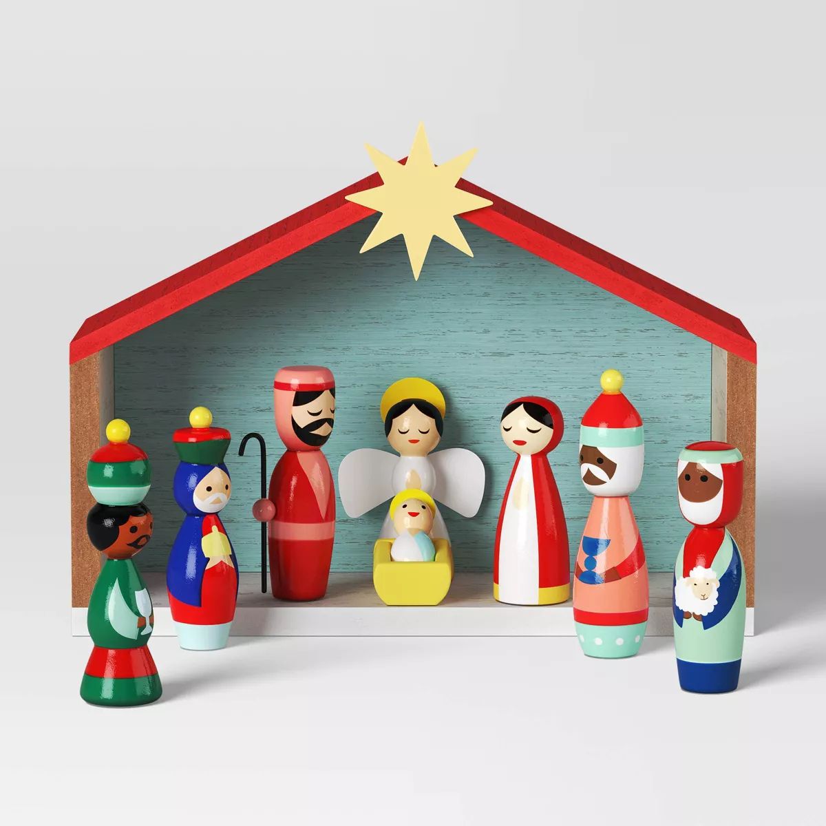 9pc Wood Christmas Nativity Scene Figurine Set - Wondershop™ | Target
