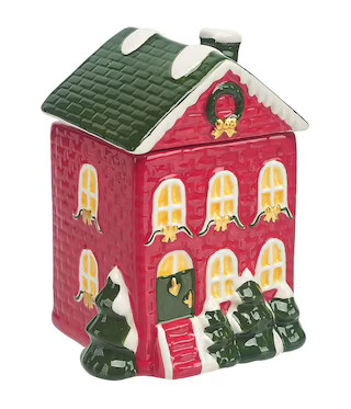 CANVAS Canadian Christmas Collection Red Ceramic House with Lid Scented Candle, 5-in, 220-g | Canadian Tire