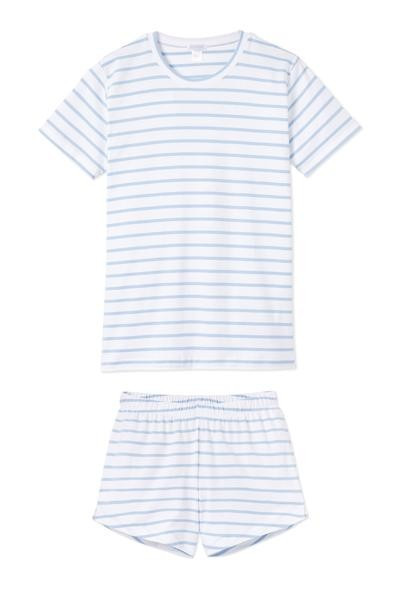 Pima Weekend Shorts Set in Cerulean | LAKE Pajamas