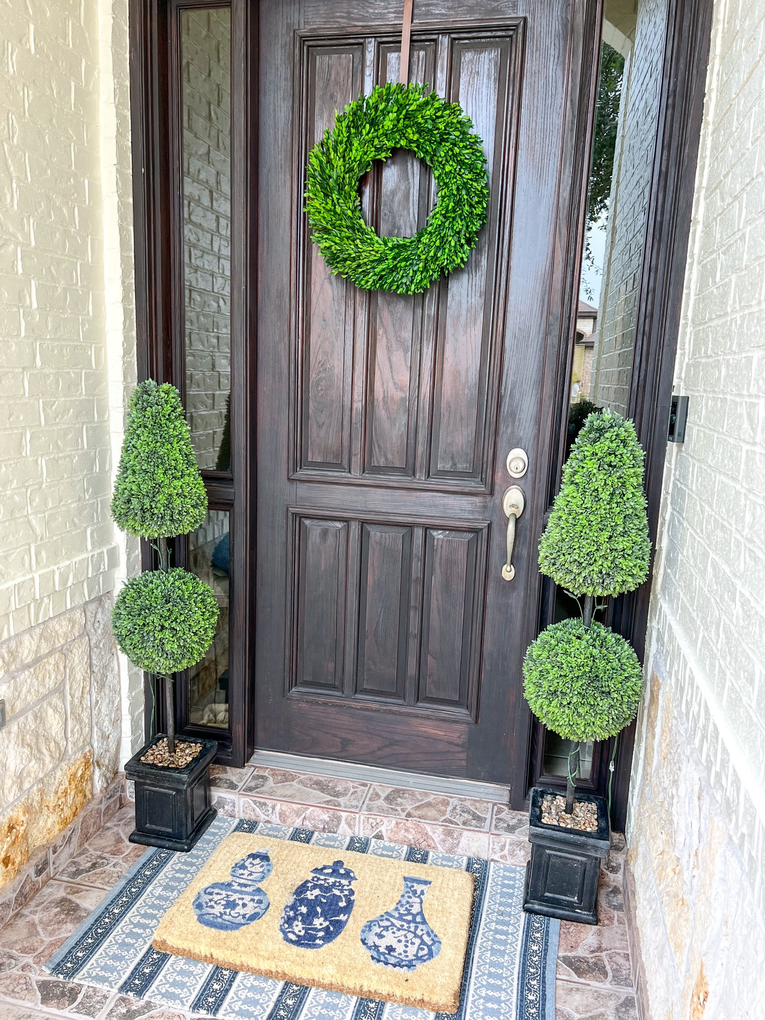 Chinoiserie ginger jar door mat SALE
Ballard Designs
Front door refresh
Blue
White
Grandmillennial decor
Spring
Summer
Porch mat
Quality
Preserved boxwood wreath
Target finds 
Topiary trees 

#LTKunder50 #LTKhome #LTKshoecrush