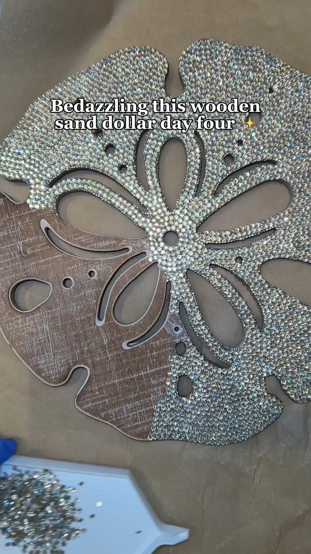 Day four of bedazzling this wooden sand dollar! 🤩 I’m SO excited with how this turned out!! ✨

#LTKdayinmylife #LTKHome #LTKSpringSale