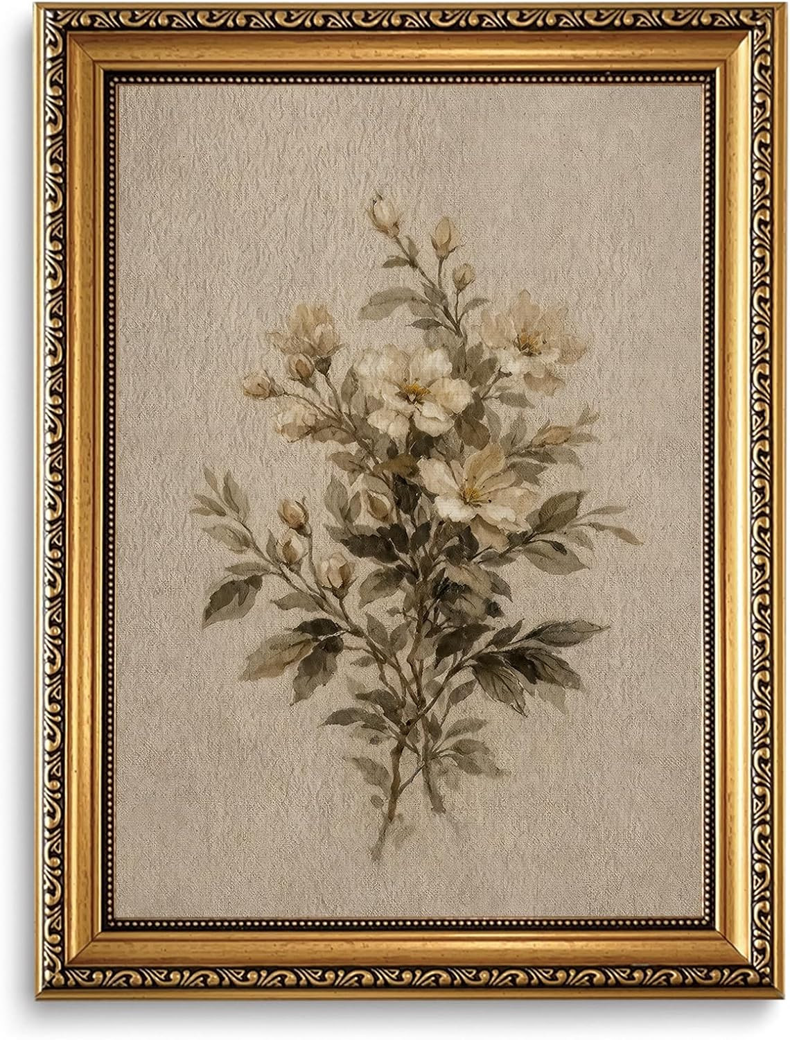 Vintage Botanical Wall Art Floral Gold Framed Leaf Pictures Decor 12x16 in | Amazon (US)