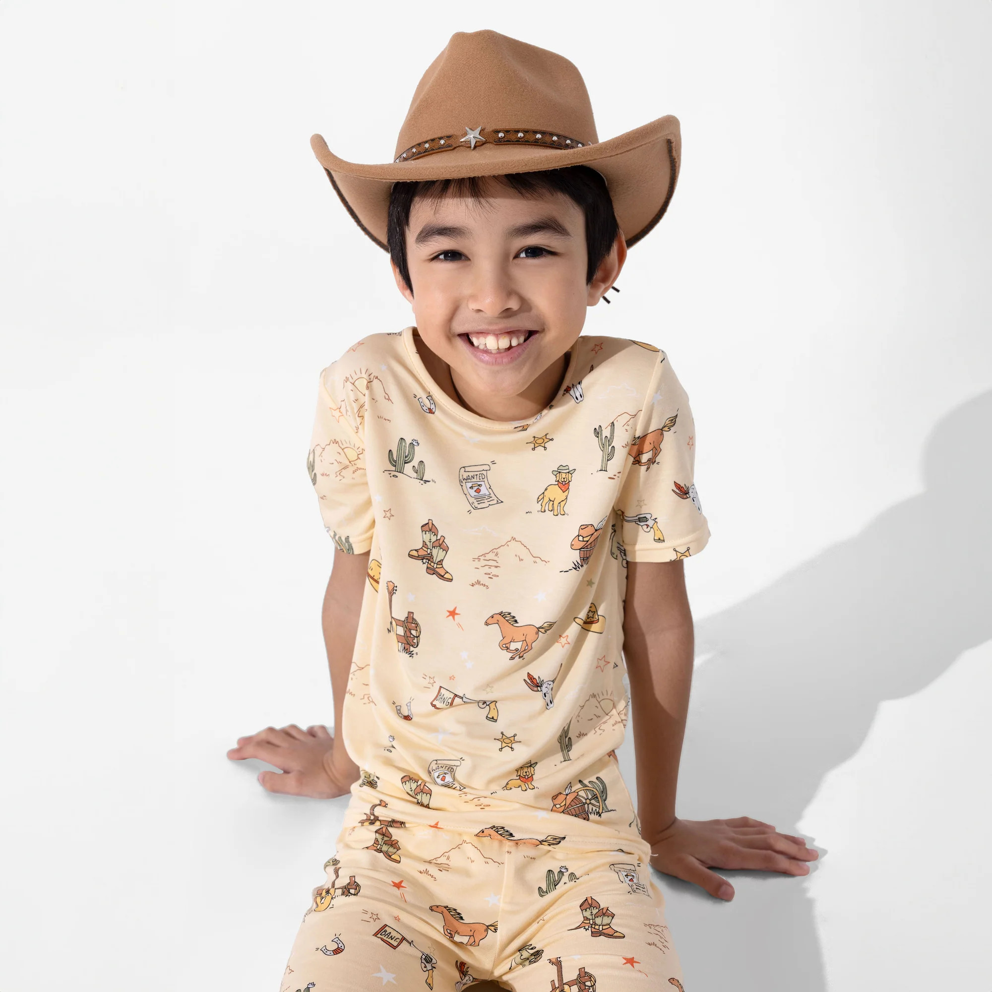 Cowboy Bamboo Kids Pajama Short Set | Bellabu Bear
