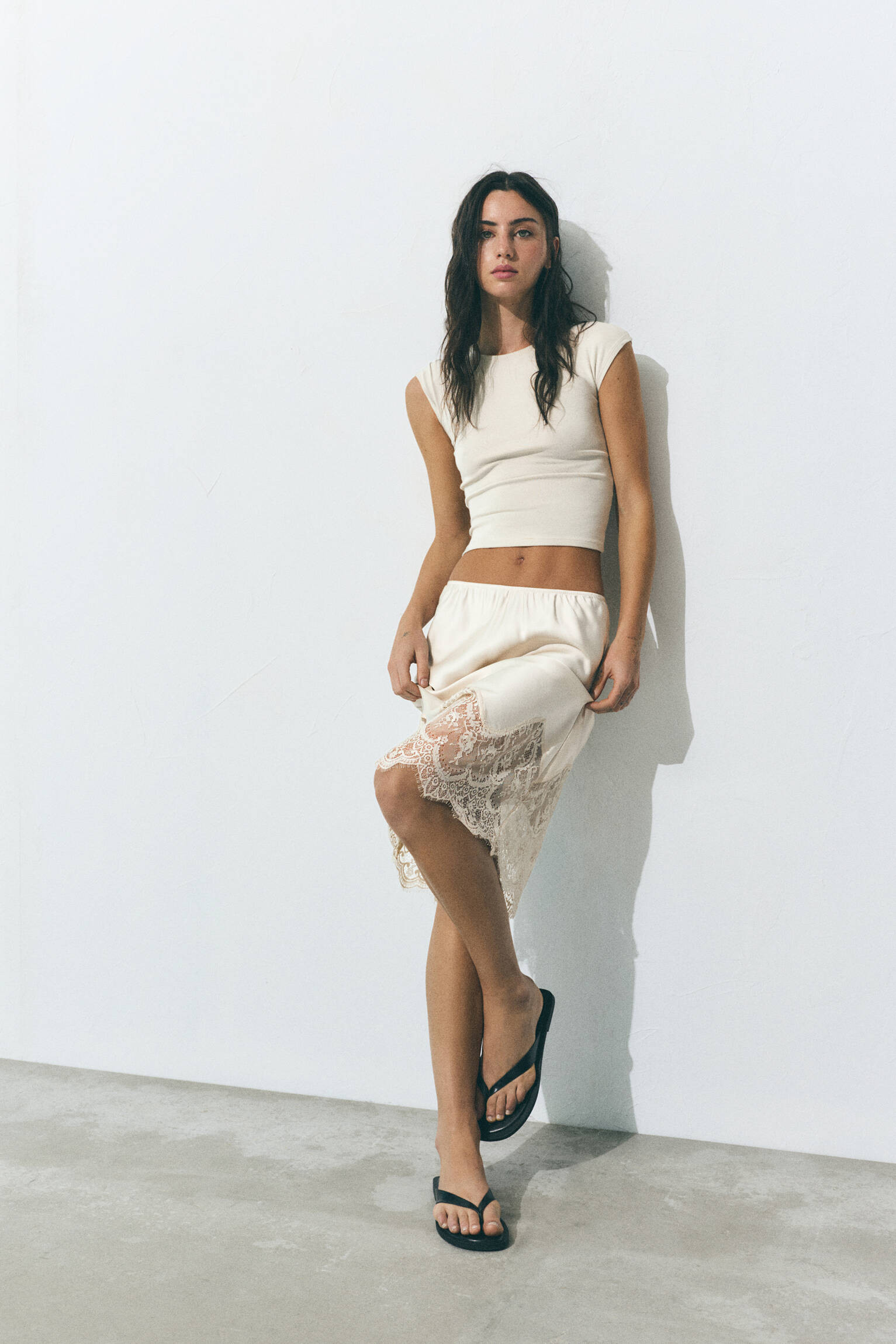 Camisole detail midi skirt | Pull&Bear United Kingdom | PULL and BEAR UK