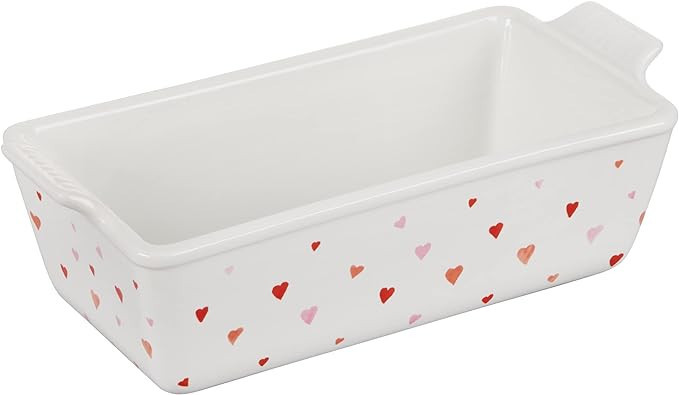Le Creuset L'Amour Collection Stoneware Loaf Pan, 9" x 5", White With Heart Applique | Amazon (US)