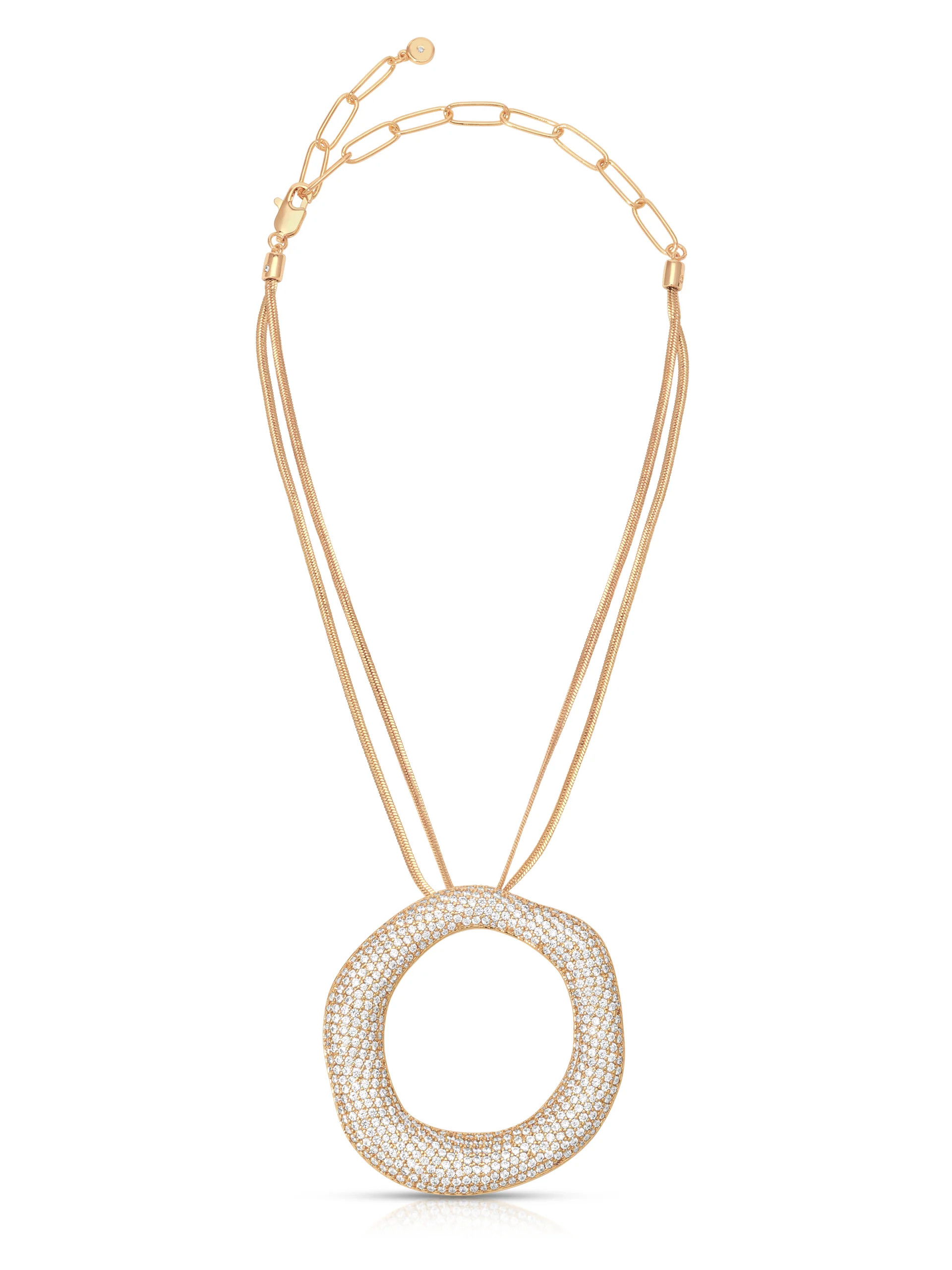 Open Circle Pavè Necklace | Ettika