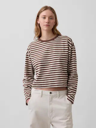 Knit Oversized Crop T-Shirt | Gap (US)