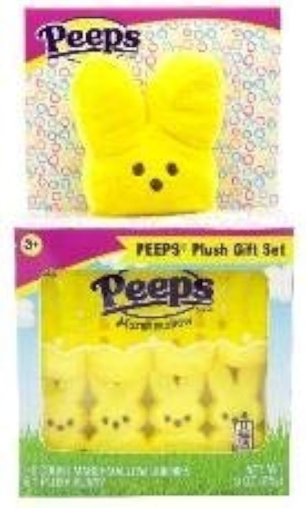 Frankford Peeps Marshmallow and Bunny Plush Gift Set, Yellow, 3 oz, 1 pack | Amazon (US)